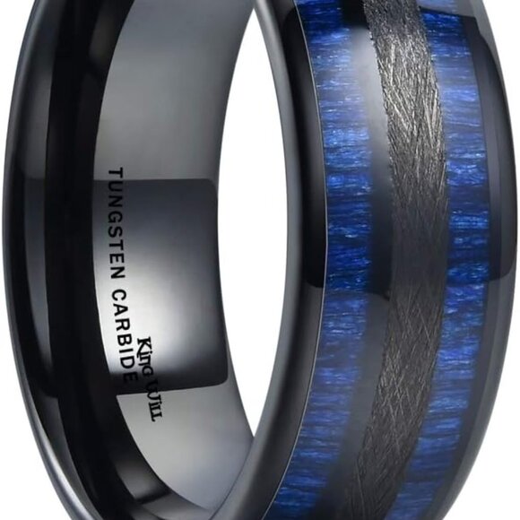 Tungsten Carbide Wedding Band for Men Women-8mm Width Black/Gold/Sliver with Nat